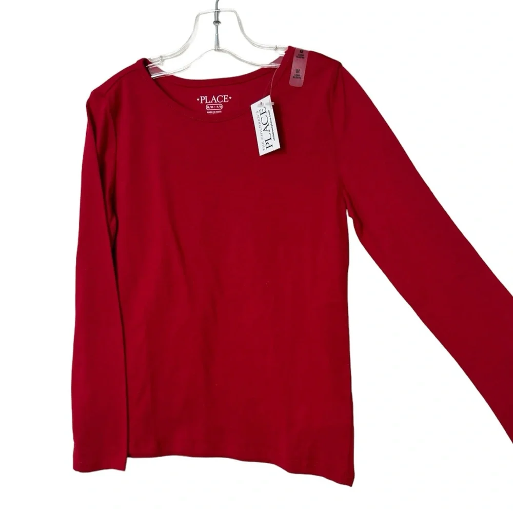 The Children’s Place Girls Size 7/8 Red Long Sleeve Shirt NWT